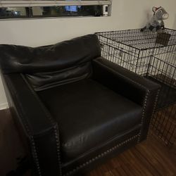 Genuine Dark Brown Leather seat 
