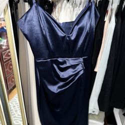 windsor blue satin mini dress