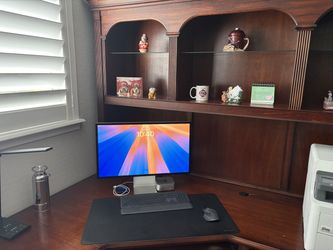 Mahogany Desk with hutch and matching filing cabinet