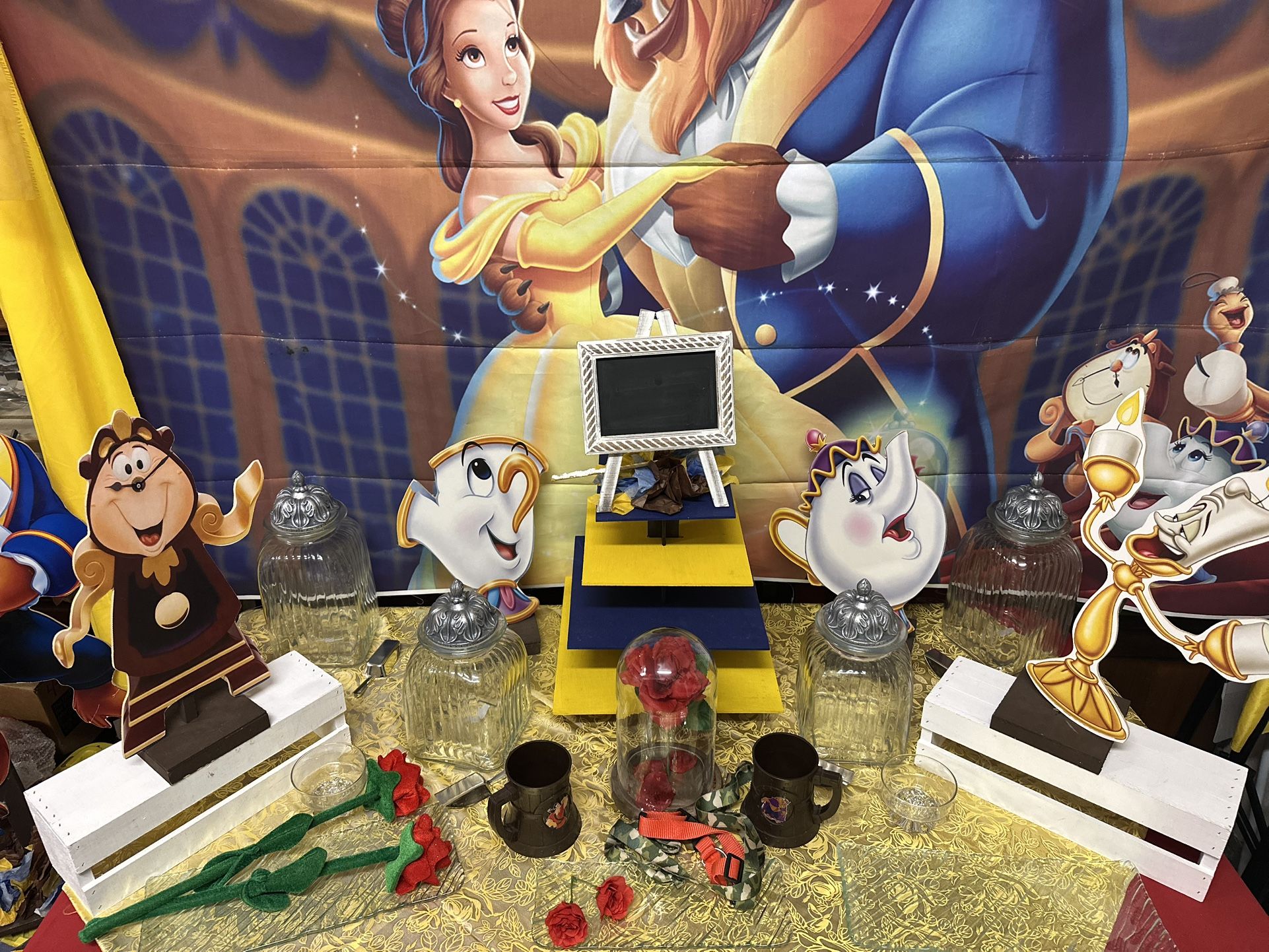 Beauty And The Beast Backdrop Setup