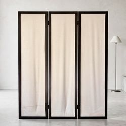 3-Panel 6ft. Linen Room Divider - Minor Base Discoloration