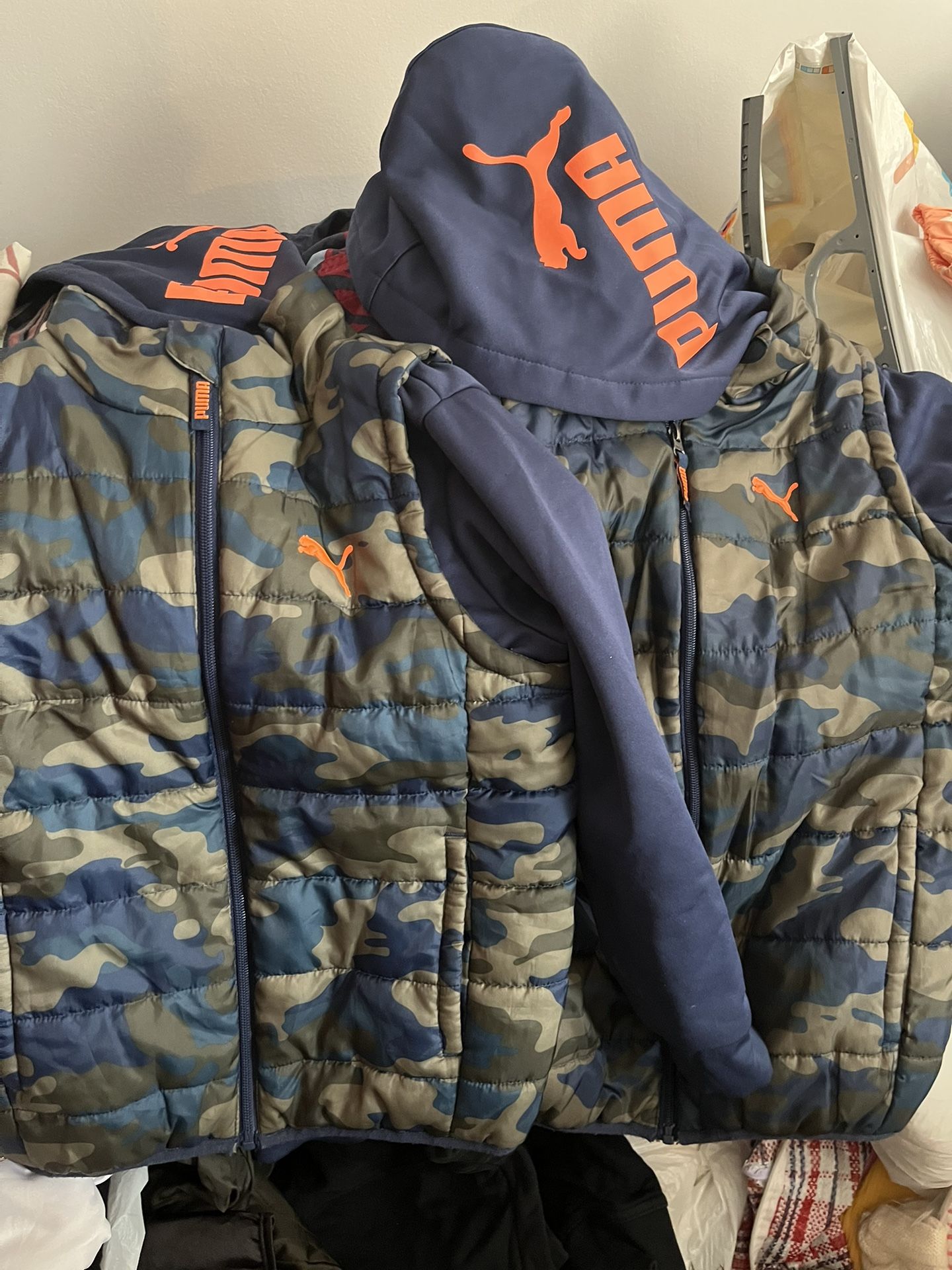 2 Jackets size 8-10 & 12 $35 each..PUMA (one piece jacket)with hoodie.