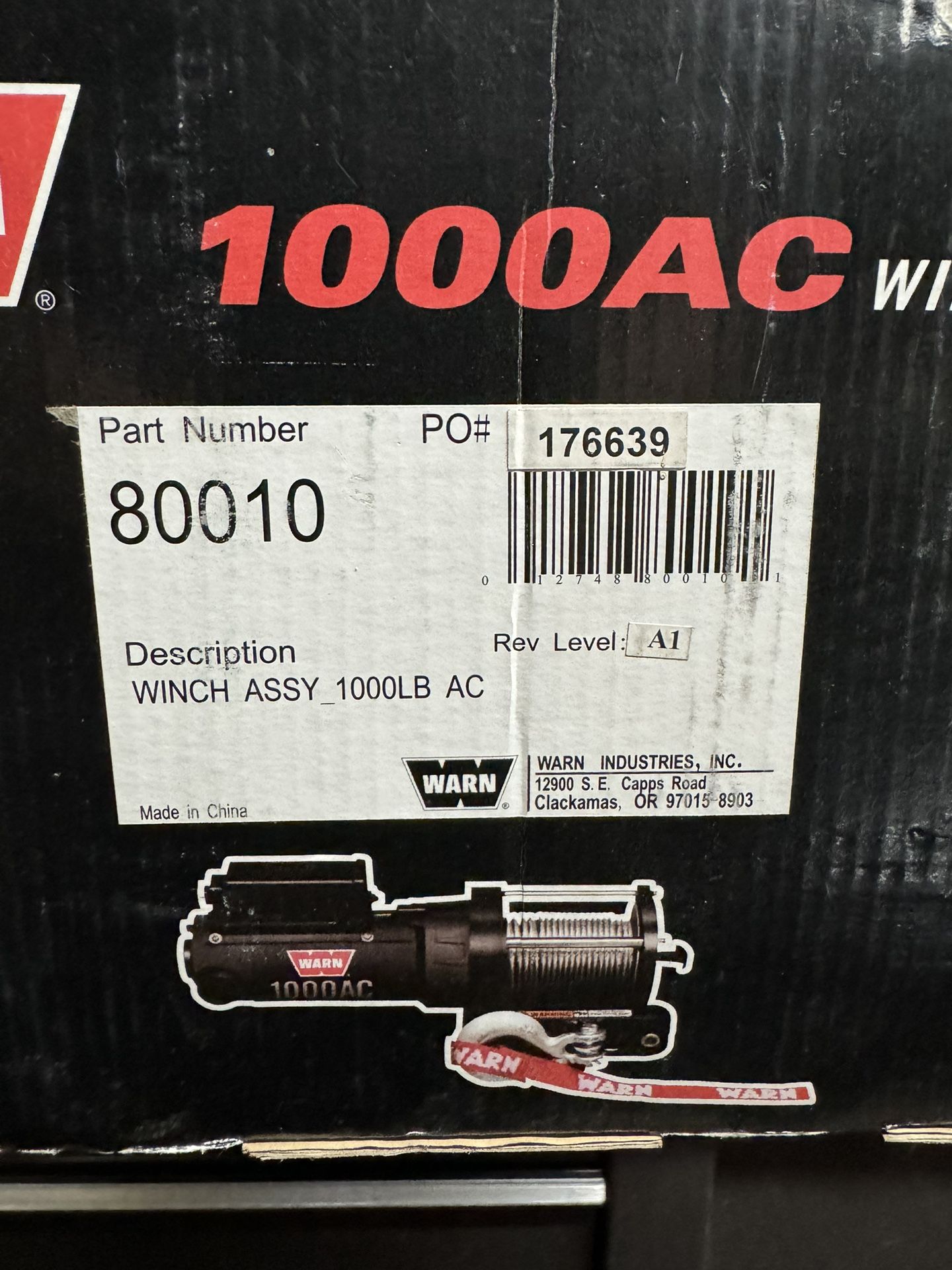 Warn Winch 1000lb 110/115 Volt Brand New 1000AC