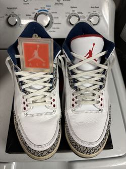 Nike air Jordan 3 retro OG white fire red true blue size 10 OG box
