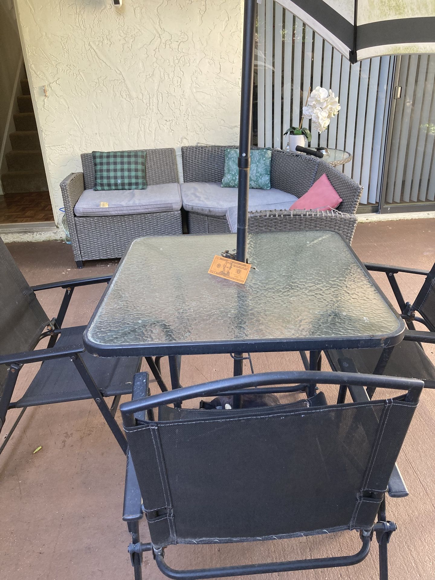 Patio Table/ 4 Chairs and Couches 