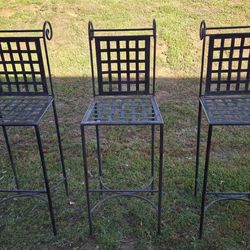 Rustic Vintage wrought iron bar stools