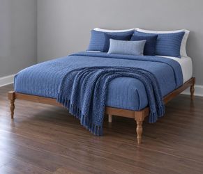 New King Size Wood Platform Bed Mid Century Modern