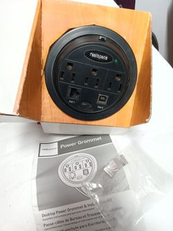 Power Grommet With Cables For Desk New In Box