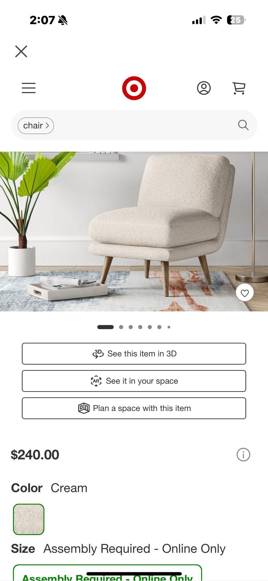 Arm Chair, Accent chair Harper Faux Fur Slipper Chair - Threshold™