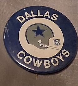 1970's Football Dallas Cowboys NFL Vintage Pin Button Aikman Roger Irvin