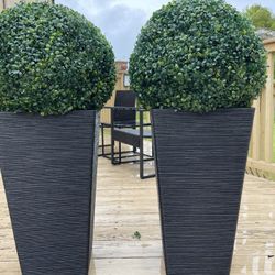 Beautiful gorgeous two pots include the green 30 inch tall