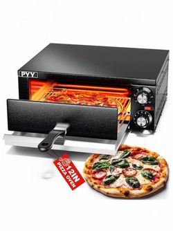 Electric Pizza Oven Indoor Countertop Pizza Oven Commercial Pizza Maker Machine for Home with Timer Stainless Steel Pizza Cooker
