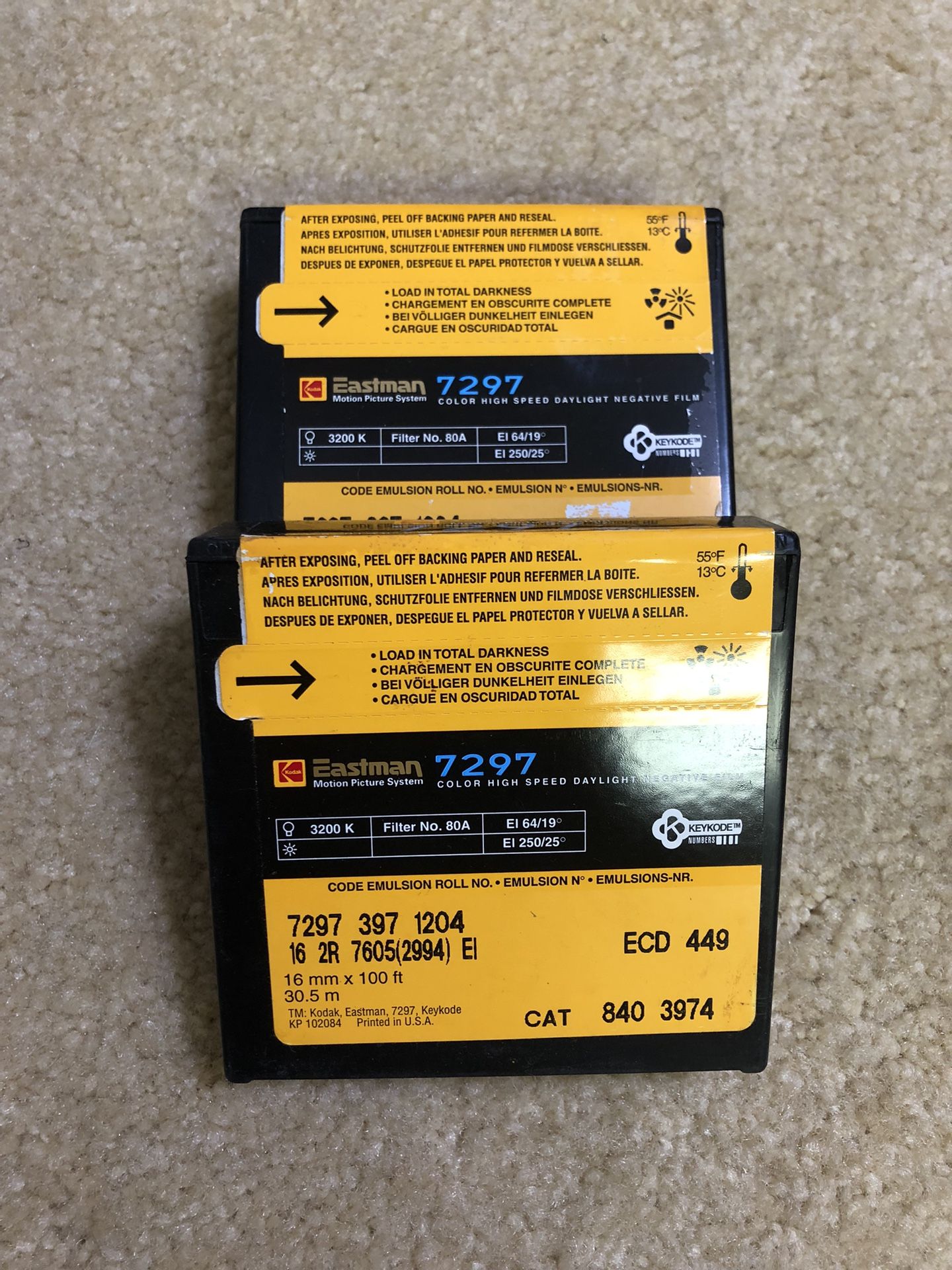 Kodak Eastman Color High‑Speed Daylight Negative Film 7297 – 16 mm × 100 ft (Sealed, Cool Storage)