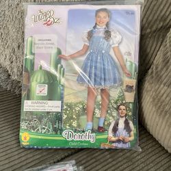 Dorothy Costume With Free And Bows, Wig And Toto
