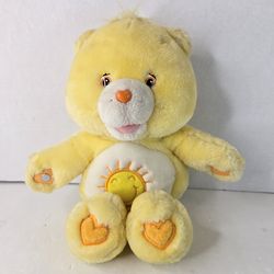 Vintage Care Bears Funshine Bear Plush 2004 Yellow Stuffed Animal Singing 13"