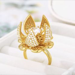 Hallow Open And Close Blooming Ring