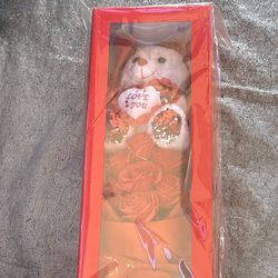 Osito se peluche con rosas nuevo