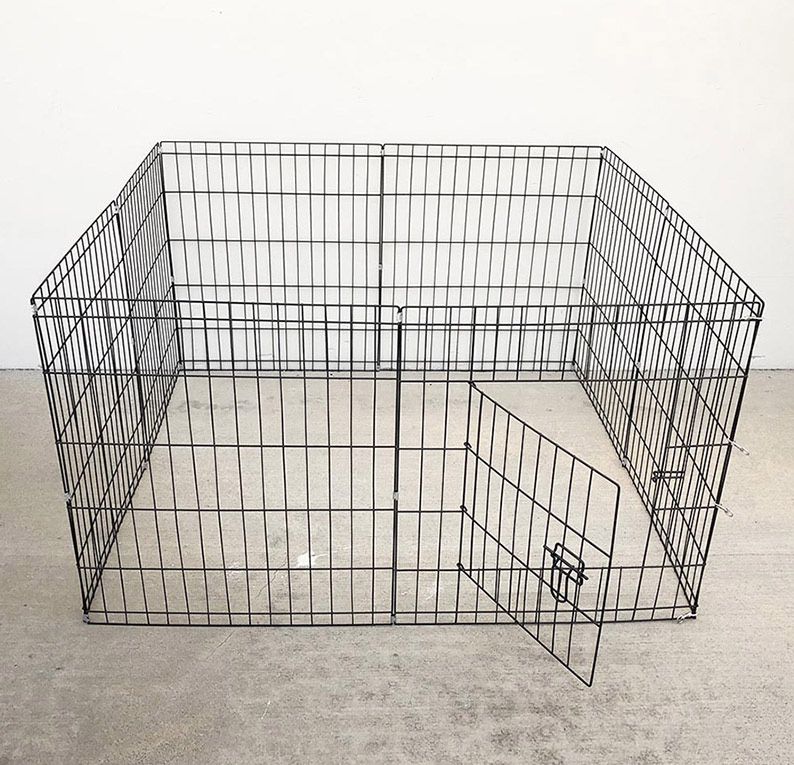 New in box $30 Foldable 24” Tall x 24” Wide x 8-Panel Pet Playpen Dog Crate Metal Fence Exercise Cage 