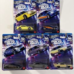 Hot Wheels Fast and Furious Silver Series - Tokyo Drift 25th Anniversary Set of 5 Nissan 350Z Silvia