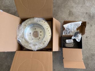 PowerStop Z23 Performance Rear Brake Pad & Rotor Kit. Honda Pilot, Honda Ridgeline, Passport Carbon Fiber Ceramic Brake Pads + Drilled & Slotted Rotor