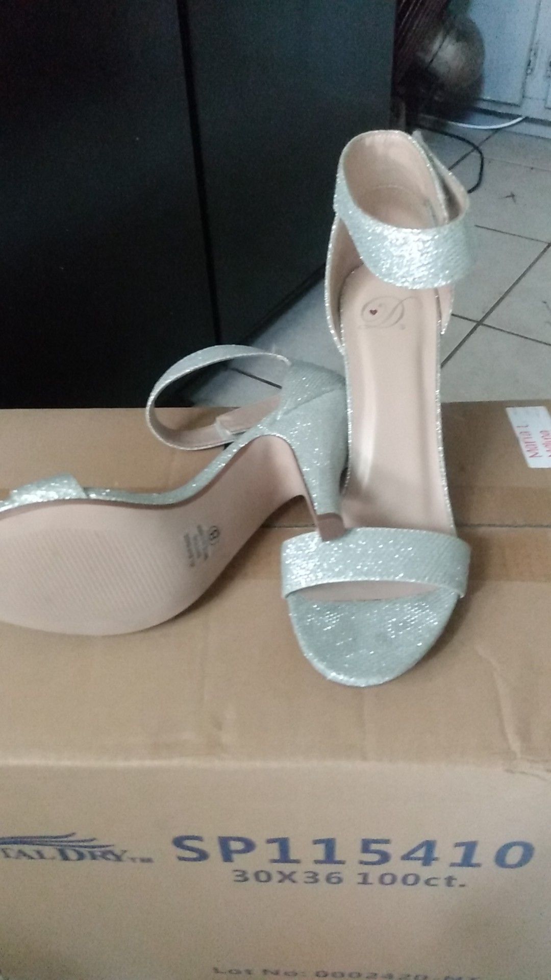 Silver high heels