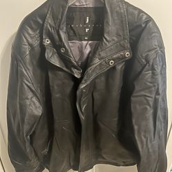 Men’s Genuine Black Leather Jacket XL