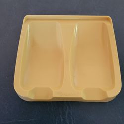 Tupperware Double Spoon Rest #1226-3 Harvest Gold Vintage 1970s