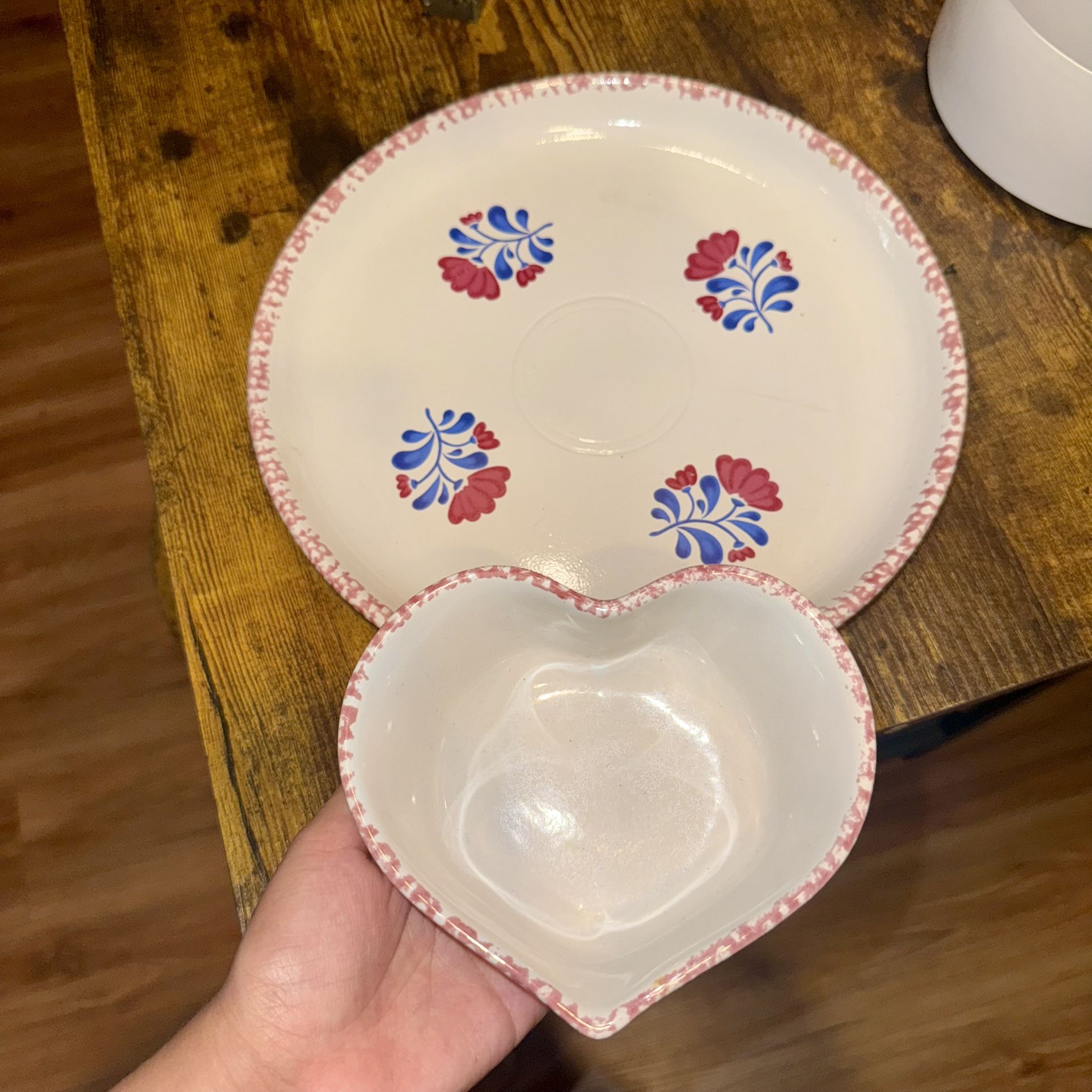 Vintage Heart & Flower Removable Dip Bowl