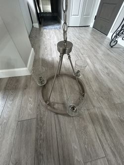 Chandelier - Brushed Stainless - 3 Bulb