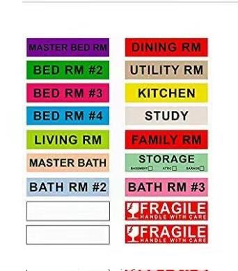 organizing stickers For moving 