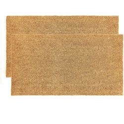 (KANKUN Coco Coir Door Mat with Heavy Duty Backing, Anti-Shedding Doormat (16”x 24”) for Entrance, (Pack of 2 - Anti-Shedding) Pack Of 2)