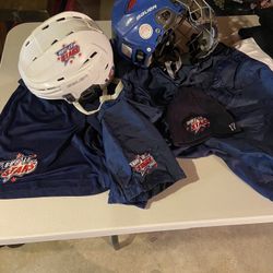 Buffalo stars Hockey Gear, Pants, Shorts, Beanie, 2 Helmets 7 Socks, Mostly M&L