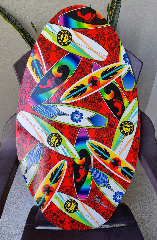 ✨ Beautiful Katy Keen Design Wood Surf Boogie Board 