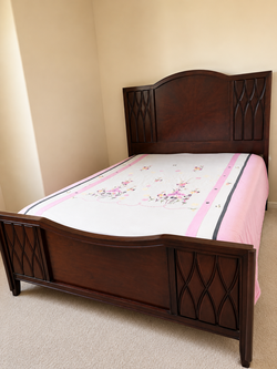 Queen Bed Frame + Optional Mattress/Box Spring + Free Side Table