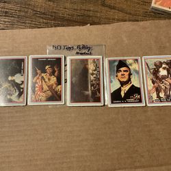 5 Vintage 1953 Topps Fighting Marines Collectible Cards Non Sports Military Antiques 