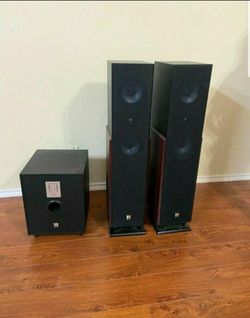 Home Theater Research Tower Speakers + Subwoofer 
