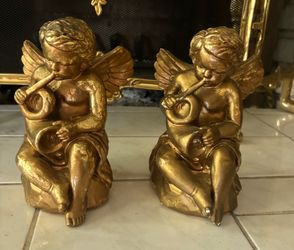 Vintage Hollywood Regency Cherub Tapered Candle Holders for Cherub Lovers