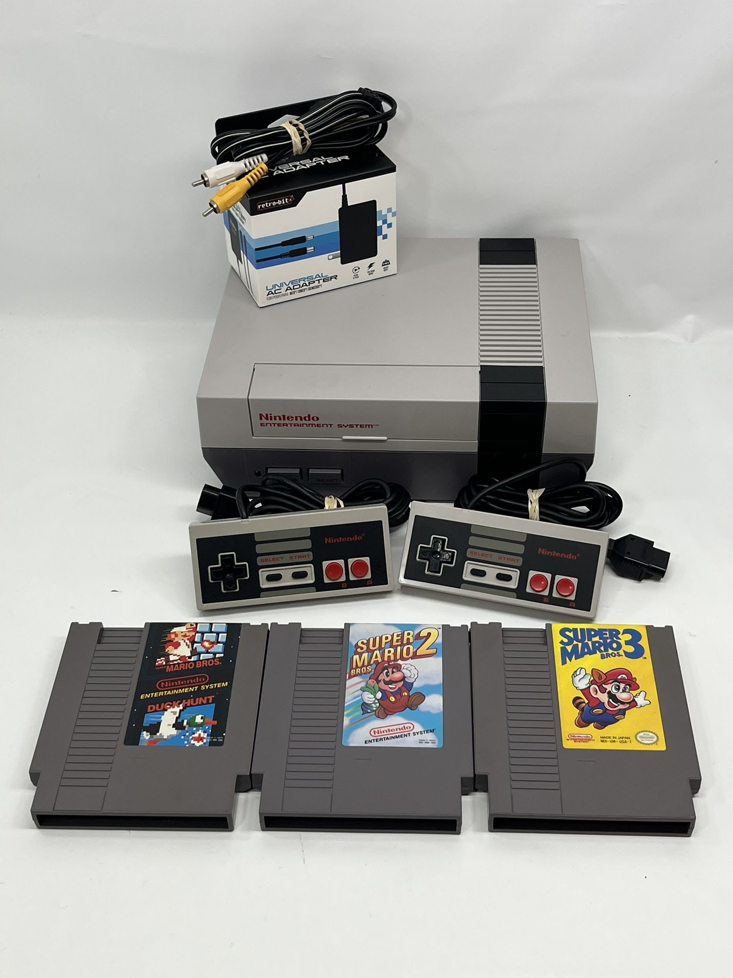Nintendo NES Console Bundle With Mario Trilogy Original NES-001