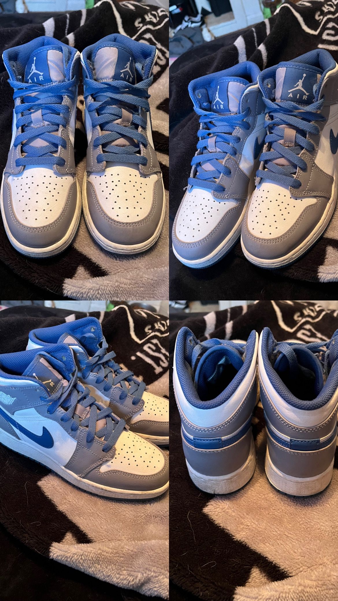 Jordan 1 mid cement true blue