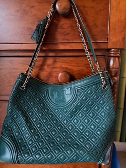 Tory Burch Fleming Quilted Leather Tote Bag
