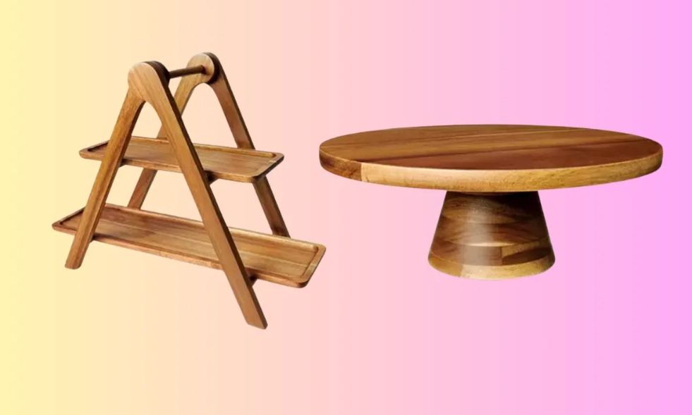 Wood Cake & Cup Cake Stands 3 Of Each