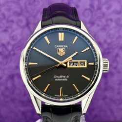 Tag Heuer Carrera Rose Gold Hands, New Old Stock, Complete Set