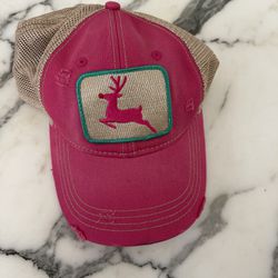 Womens Distressed John Deere Mesh Snapback Hat