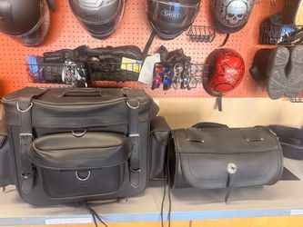Leather motorcycle bags set