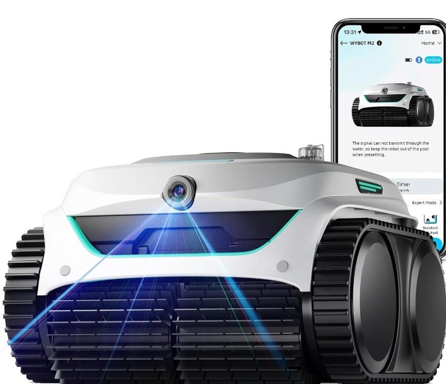 WYBOT C2 Vision Pool Robot Vacuum, Debris Detection with AI Camera, 8-in-1 Master Cleaning