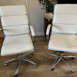 White Leather Office Chairs