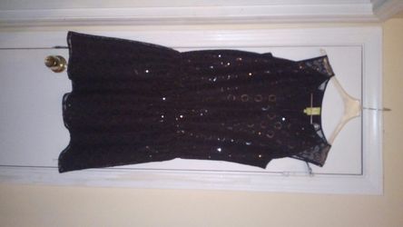 Black sequin dress size lage