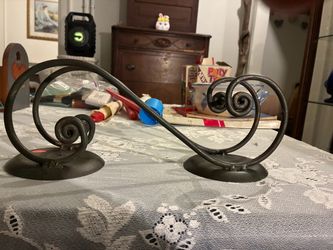 Wrought Iron Scroll Candle Holder
