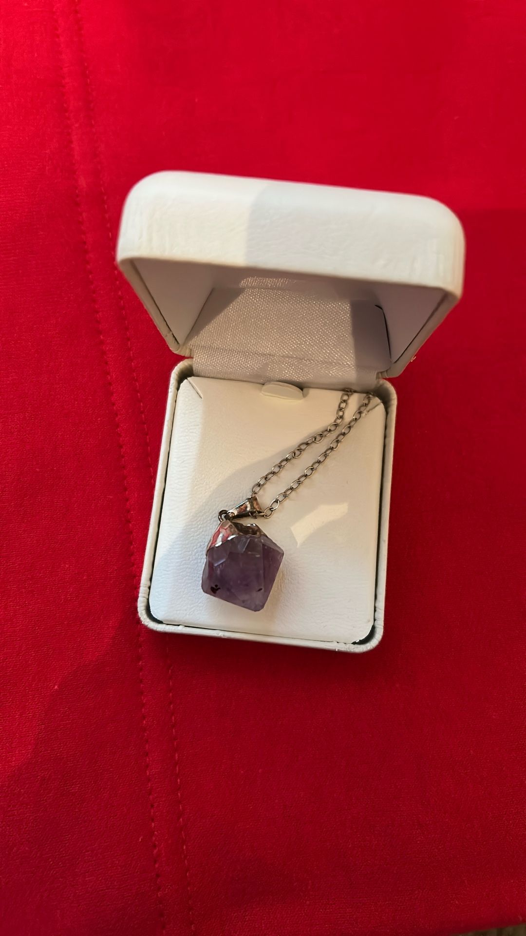 Amethyst Crystal With Silver Chain