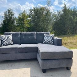 Brand New Gray Sofa With Chaise Lounge 